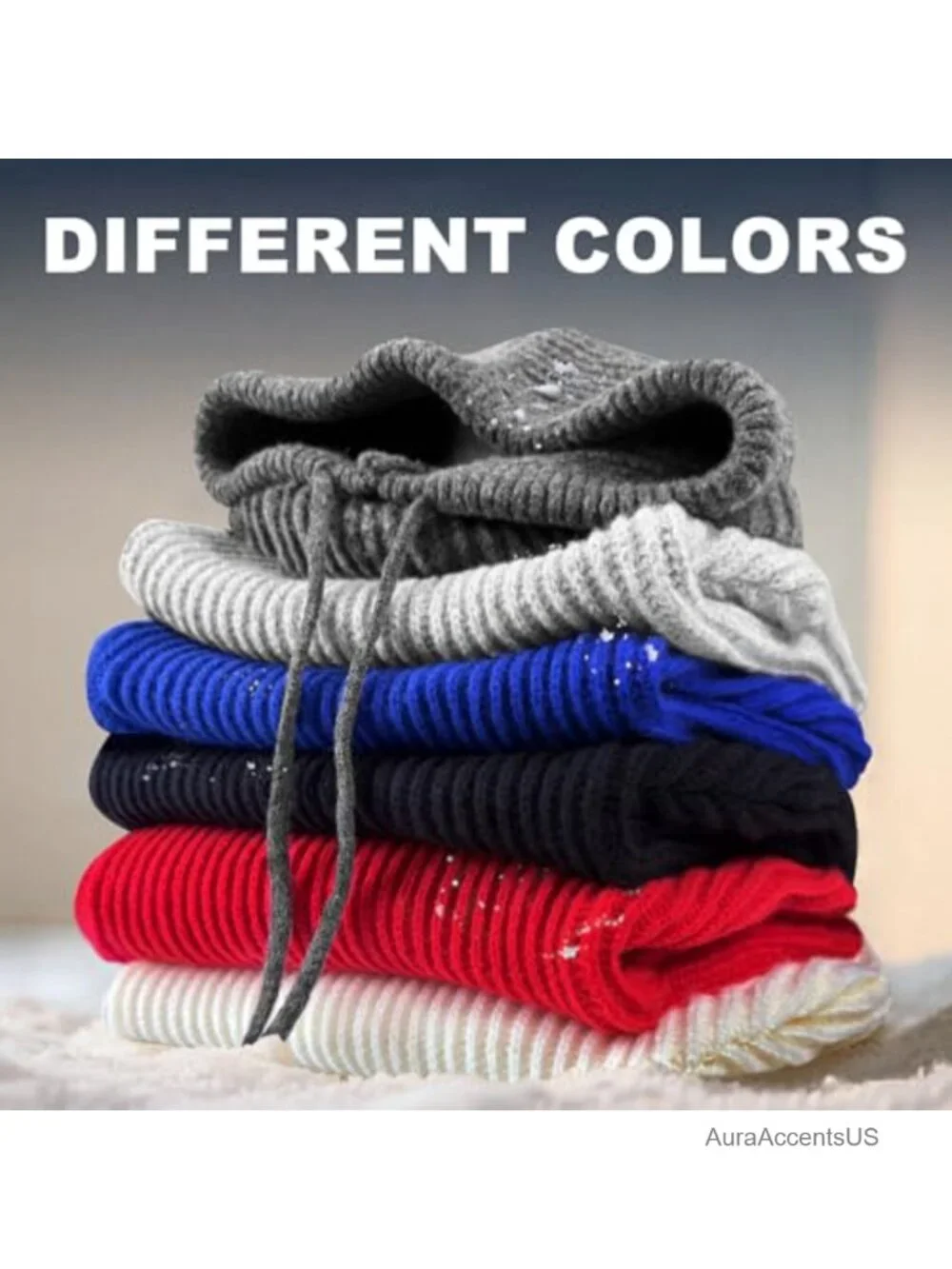 5-in-1 Hooded Scarf Balaclava Winter Hat Neck Gaiter Beanie